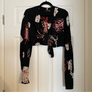 Trashy Diva Sweetie Tie Top – Rare Playing Cards Print – Vintage Casino Vibe